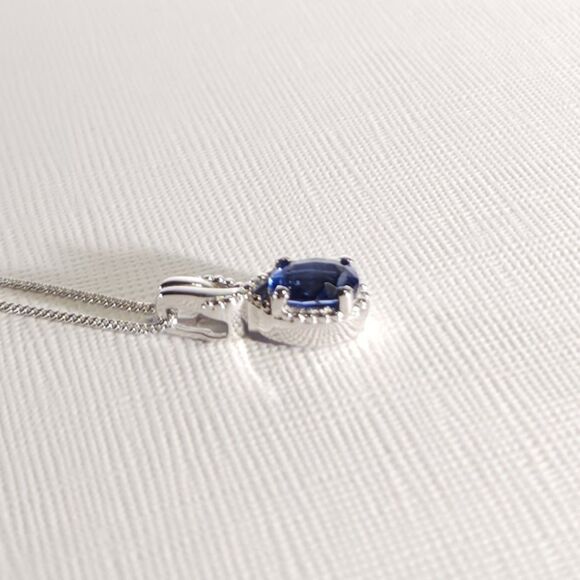 Kyanite Pendant Necklace Sterling Silver Chain - Picture 7 of 9